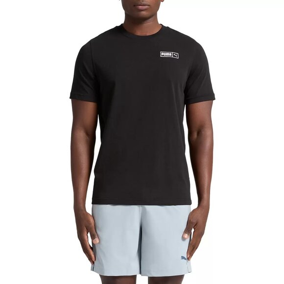 PUMA Black Embroidery Logo Crew Neck Short Sleeve T-Shirt, Size XXL - Picture 1 of 5